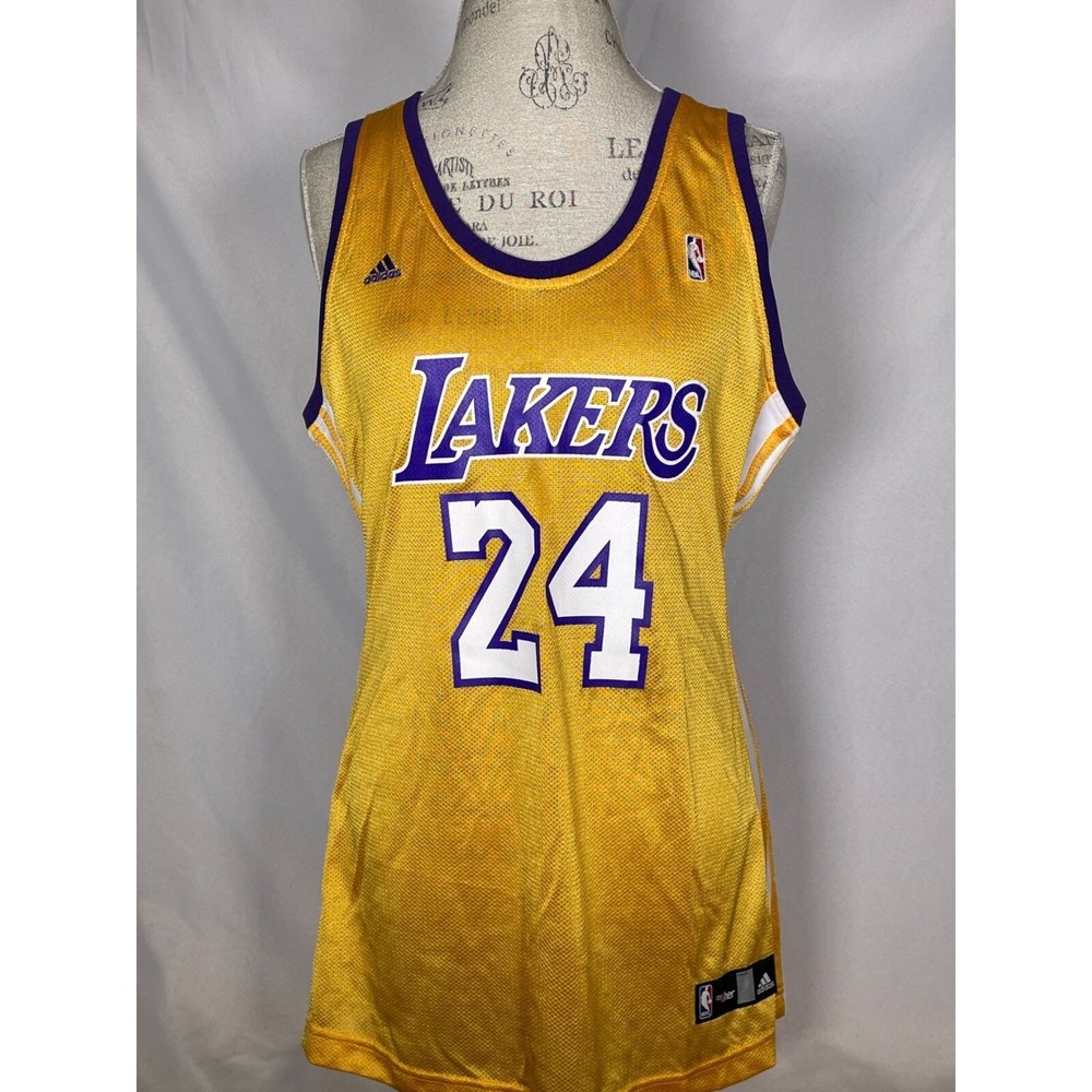 Kobe Bryant #24 Adidas NBA 4Her Gold Los Angeles Lakers Jersey Women's XL